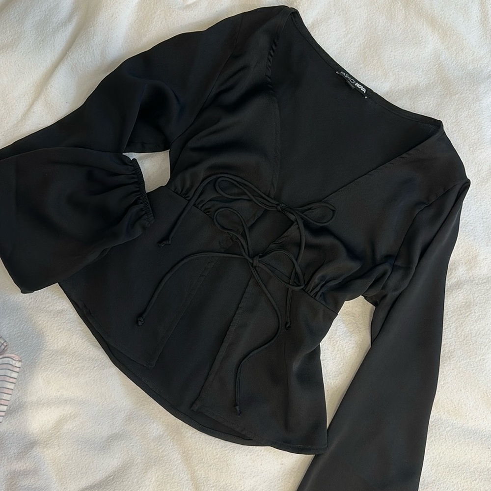Front tie blouse